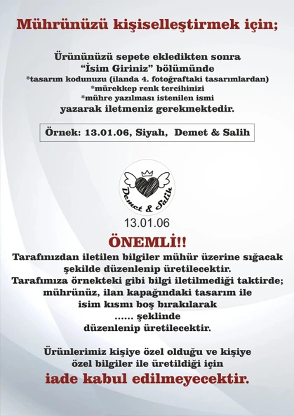 Aşk Kitap Mührü, Kişiye Özel Ahşap Mühür, Kitap Kaşesi, Özel Tasarım Hediye, Hediyelik - 2