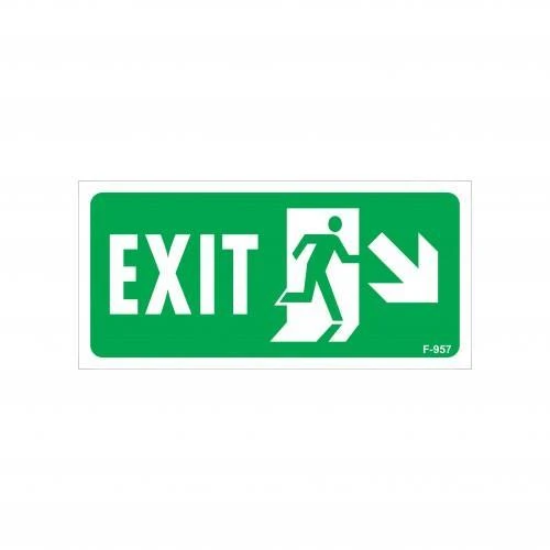 Avmdepo Exit Sağ Aşağı Uyarı Levhası 17,5x25 KOD:957 - 4