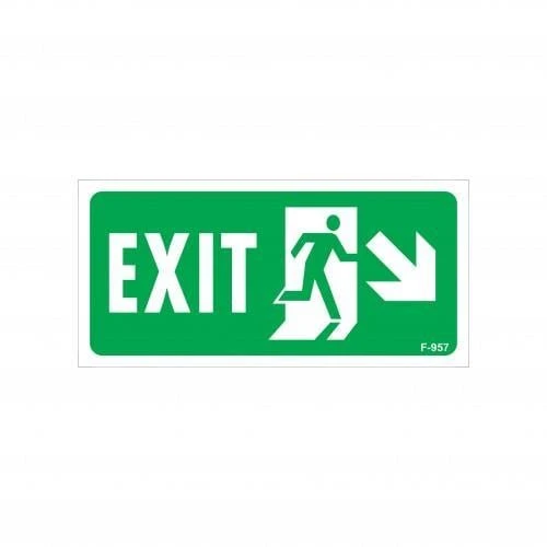 Avmdepo Exit Sağ Aşağı Uyarı Levhası 17,5x25 KOD:957 - 8