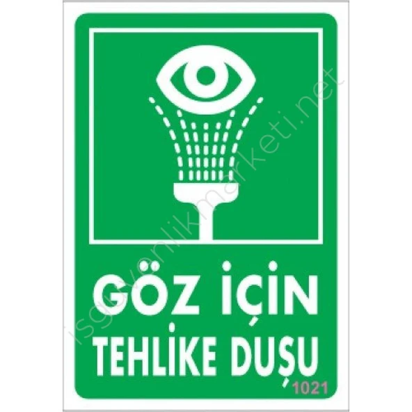 Avmdepo Göz İçin Tehlike Duşu Uyarı Levhası 17,5x25 KOD:1021 - 5