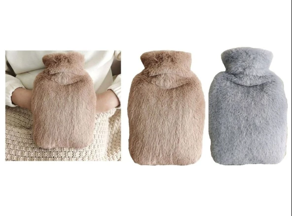 SICAK SU TORBASI 2 ADET,YAN CEPLİ PELUŞ TERMOFOR 27x17x2cm  750ml - Resim 3