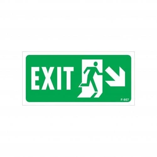 Avmdepo Exit Sağ Aşağı Uyarı Levhası 17,5x25 KOD:957 - 10