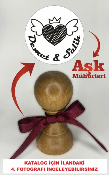Aşk Kitap Mührü, Kişiye Özel Ahşap Mühür, Kitap Kaşesi, Özel Tasarım Hediye, Hediyelik