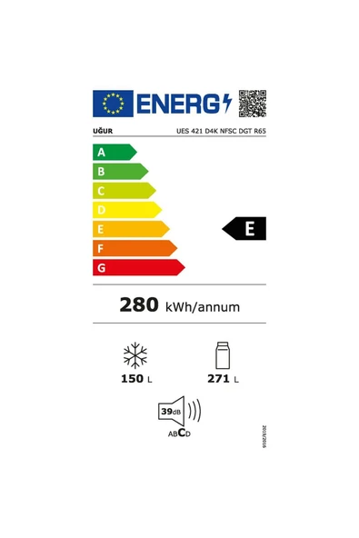 Uğur Ues 421 D4k Nfsc Dgt R65 E Enerji Sınıfı 421 Lt 4 Kapılı Nofrost Gardrop Tipi Buzdolabı - 2