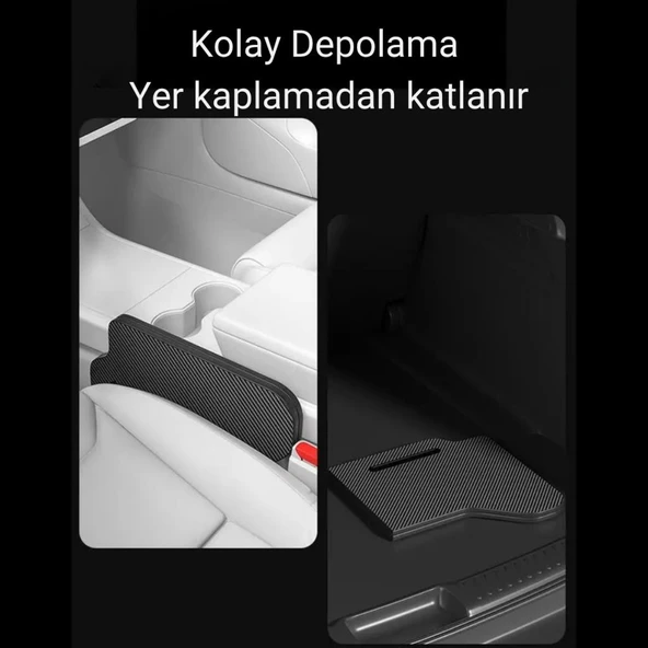 Polham Tesla Model 3 ve Model Y İle Uyumlu Araç İçi Çalışma Masası, Bardaklı, Telefon Standlı Tepsi - 5