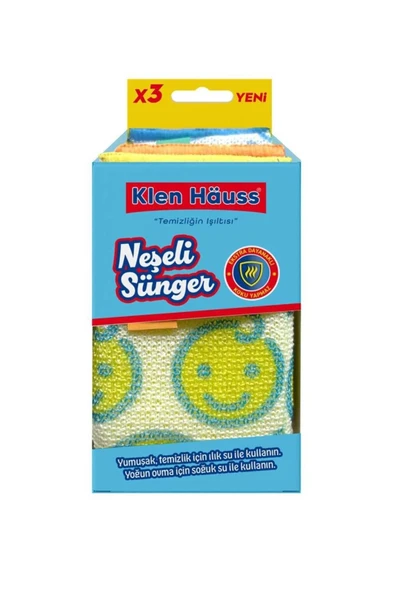 Klen Hauss Neşeli Sünger Bulaşık Süngeri Ekstra Dayanıklı Koku Yapmayan ürün görseli