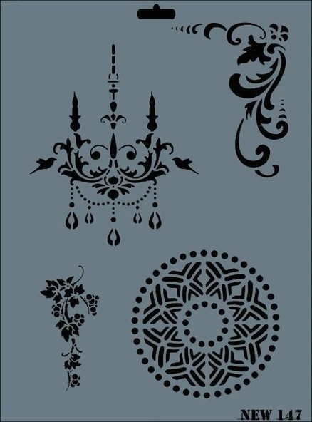 Rich New Seri N-147 Stencil 35x25 cm - Resim 5