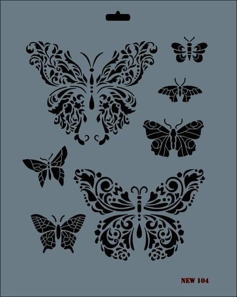 Rich New Seri N-104 Stencil 35x25 cm - Resim 4