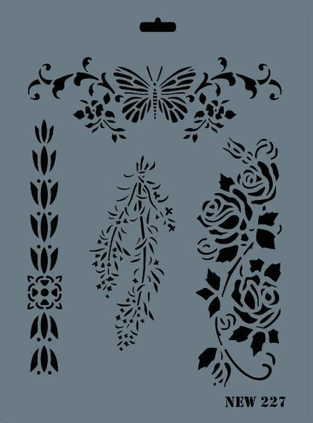 Rich New Seri N-227 Stencil 35x25 cm - 5