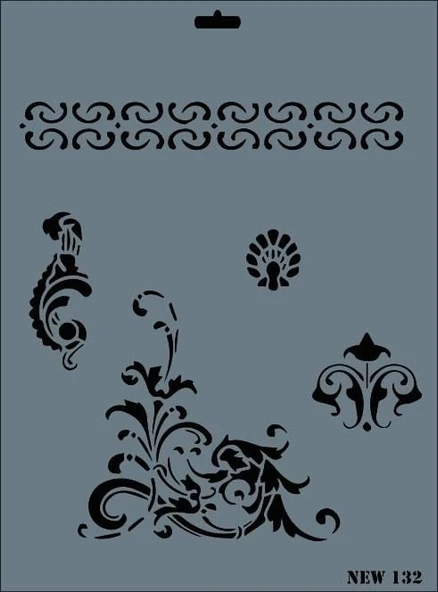 Rich New Seri N-132 Stencil 35x25 cm - 9