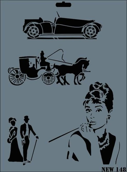 Rich New Seri N-148 Stencil 35x25 cm - 4