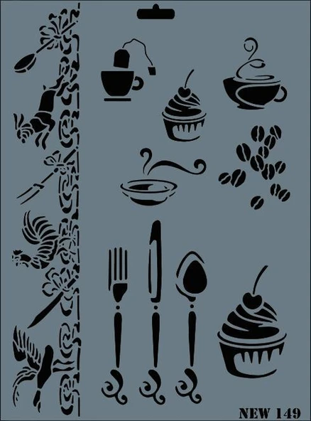 Rich New Seri N-149 Stencil 35x25 cm - 3
