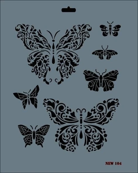 Rich New Seri N-104 Stencil 35x25 cm - Resim 8