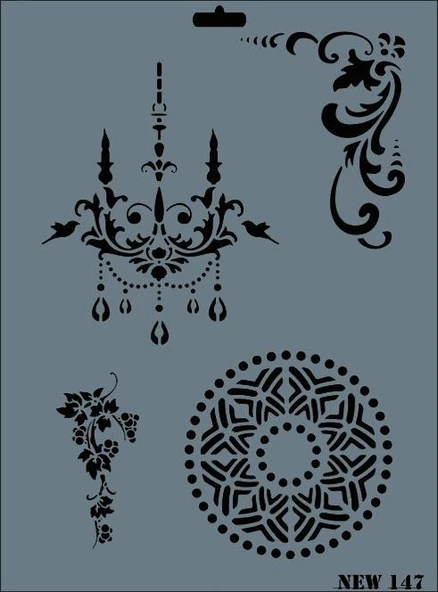Rich New Seri N-147 Stencil 35x25 cm - Resim 2