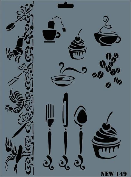 Rich New Seri N-149 Stencil 35x25 cm - 7
