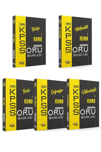 2026 Kpss Lise & Önlisans: Soru Bankası Çözümlü 5 li Set (Türkçe-Matematik-Tarih-Coğrafya-Vatandaşlık)