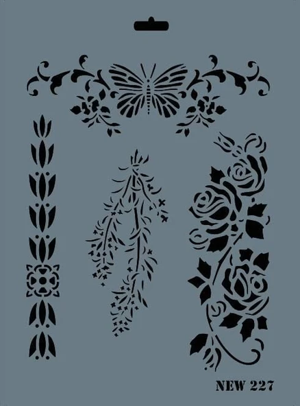 Rich New Seri N-227 Stencil 35x25 cm - 8