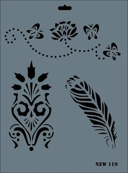 Rich New Seri N-119 Stencil 35x25 cm - 9