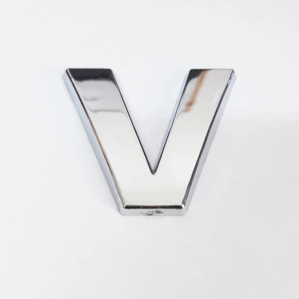 Cemax V Harfi 3,75 cm Krom Yapışkanlı - 2
