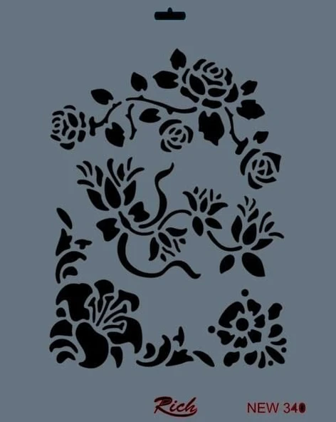 Rich New Seri N-340 Stencil 35x25 cm - 9