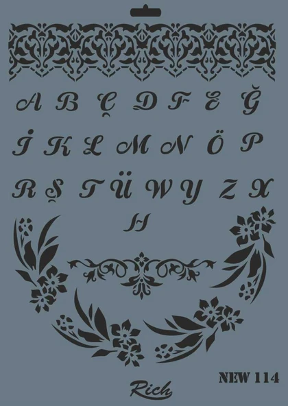 Rich New Seri N-114 Stencil 35x25 cm - 3
