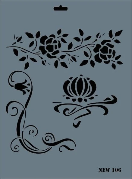 Rich New Seri N-106 Stencil 35x25 cm - 7