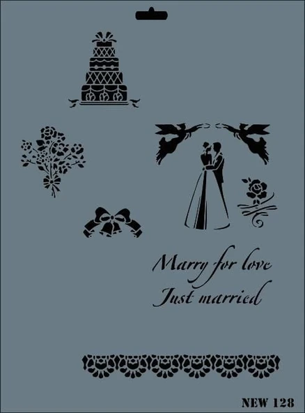 Rich New Seri N-128 Stencil 35x25 cm - Resim 8