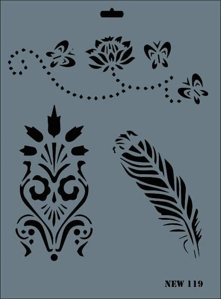 Rich New Seri N-119 Stencil 35x25 cm - 5