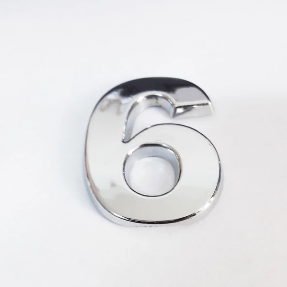 Cemax 6 Rakamı 3,75 cm Krom Yapışkanlı - 11