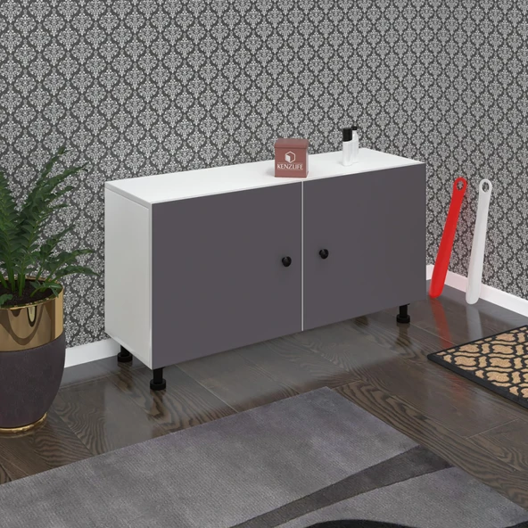 Kenzlife ayakkabılık yemeni3 gribyz 53*120*32 kapaklı 3 raflı 18 çift ayakkabı kapasitesi ürün görseli 1