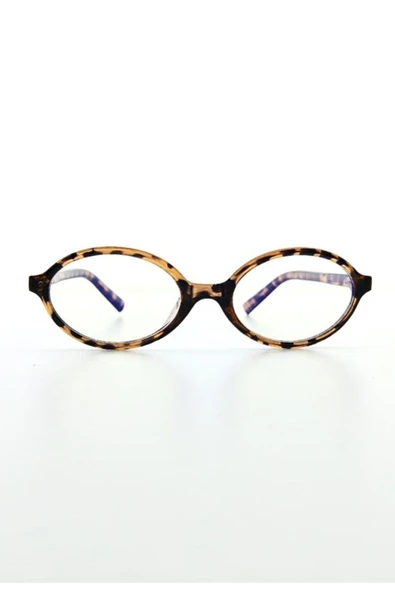 Mavi Işık Korumalı CE Belgeli Stil Gözlük Metal Aksesuarlı Leopar Desenli Elips Gözlük - 4