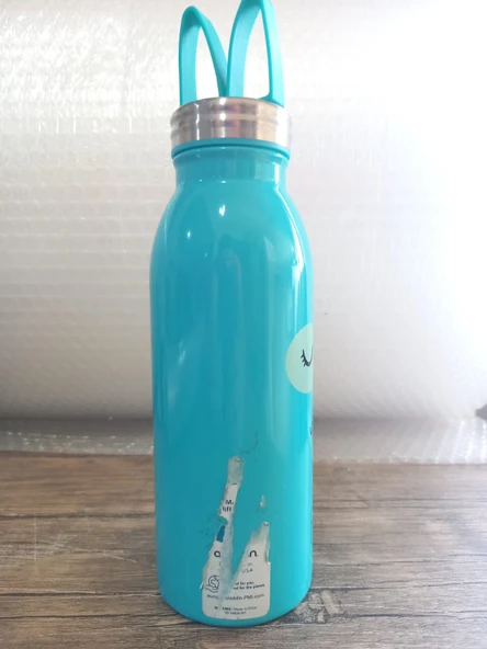 Aladdin Zoo Water Paslanmaz Çelik Su Şişesi 0.43 LT Mavi / Beyaz (TEŞHİR) - 5