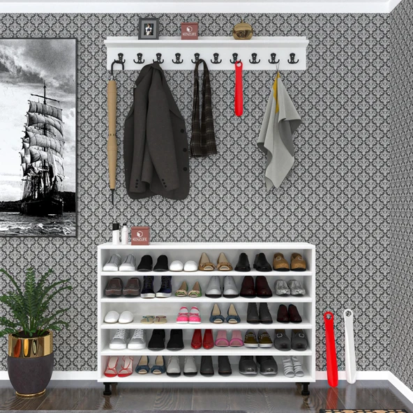 Kenzlife ayakkabılık yemeni5 byzbyz 83*120*32 kapaklı 5 raflı 30 çift ayakkabı kapasitesi - Resim 2