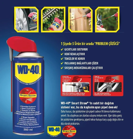 Avmdepo WD 40 Smart Straw Pas Sökücü Yağlayıcı 350 ml - 11