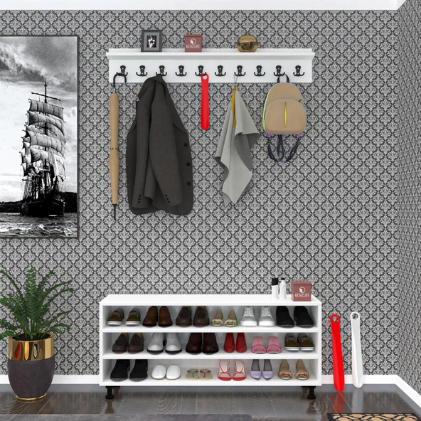 Kenzlife ayakkabılık yemeni3 crdbyz 53*120*32 kapaklı 3 raflı 18 çift ayakkabı kapasitesi - 2