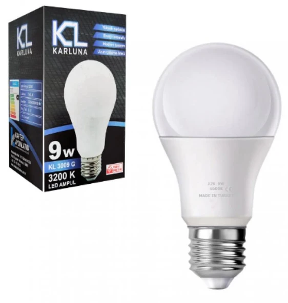 Karluna KL-3009B Led Ampul 220Volt 9 Watt Beyaz