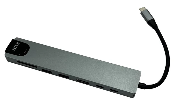 Inca ITPC-7  8'li USB Tip-C aliminyum Hub ürün görseli 1