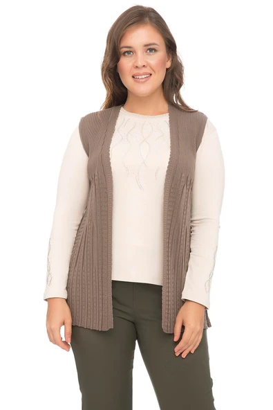 Kadın Vizon İşlemeli Ajurlu Yazlık İnce Anne Yelek ürün görseli 1