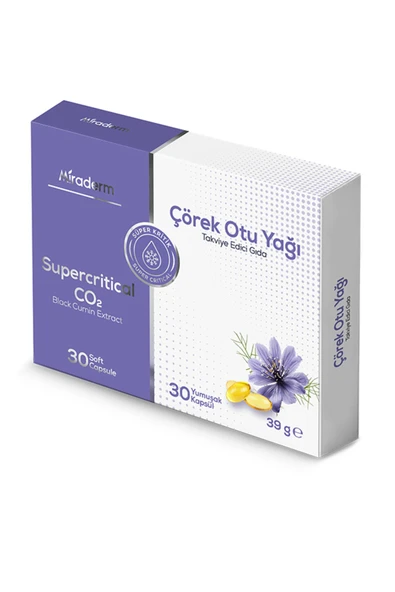 Miraderm Çörek Otu Yağı İçeren Yumuşak Kapsül Takviye Edici Gıda 30 Kapsül ürün görseli 1