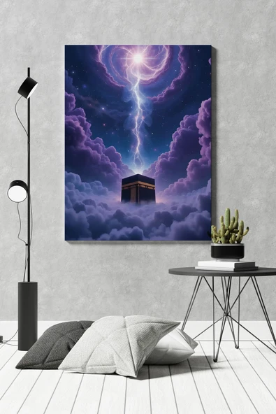 kanvas Bulutların Üzerinde Kabe Kanvas Tablo