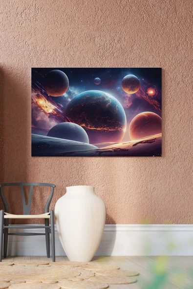 SELMIRA Uzayın Soyut Gezegenleri Kanvas Tablo