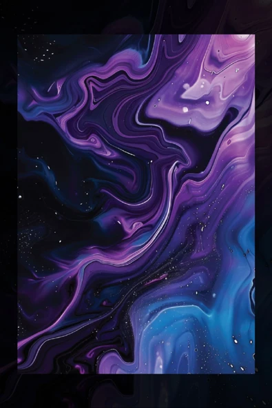 SELMIRA Soyut Mor Mavi Kanvas Tablo - 2