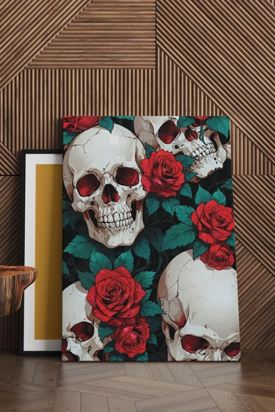 SELMIRA Kuru Kafa ve Güller Kanvas Tablo