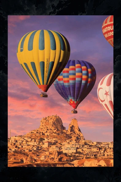 SELMIRA Kapadokya Uçan Balonlar Kanvas Tablo - 2