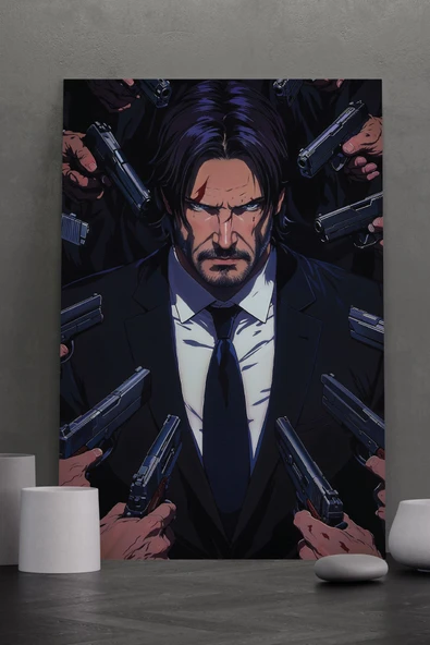 SELMIRA Jhon Wick ve Silahlar Kanvas Tablo