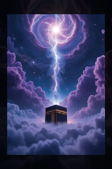 kanvas Bulutların Üzerinde Kabe Kanvas Tablo - 2