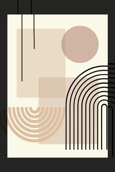 SELMIRA Çizgili Geometrik Minimalist Kanvas Tablo - 2