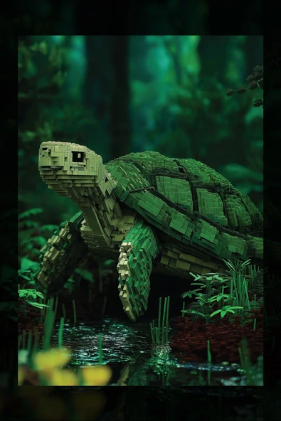 SELMIRA Lego Kaplumbağa Kanvas Tablo - 2