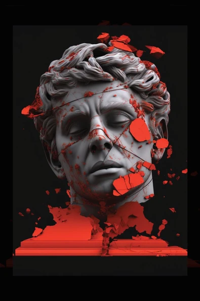 SELMIRA Mitoloji Kırık Büst Kanvas Tablo - 2