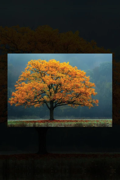 SELMIRA Yağmurdaki Yaşam Ağacı Kanvas Tablo - 2